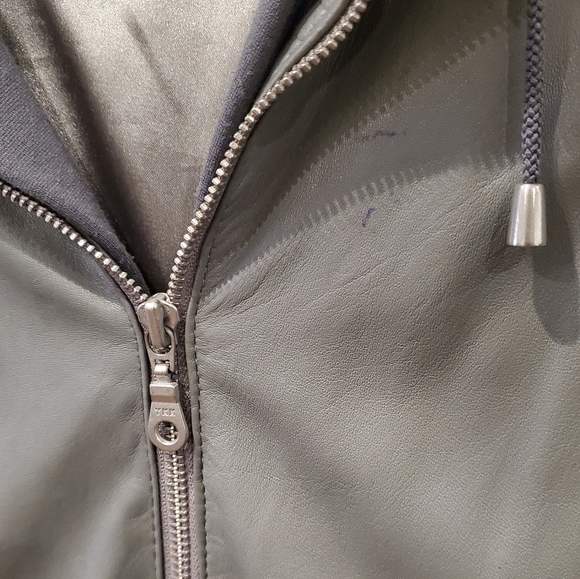 Rudsak gray leather hoodie jacket - Picture 8 of 10